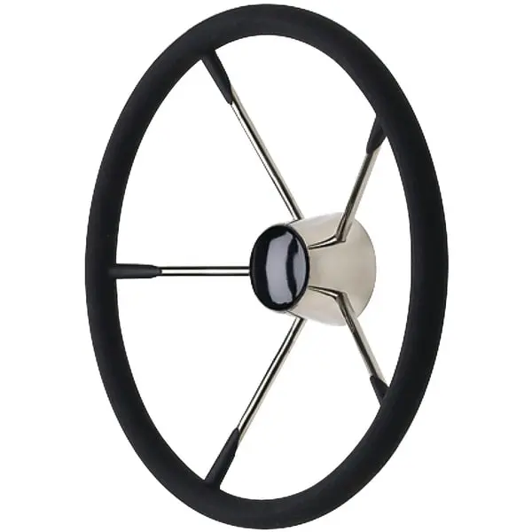 5 Spoke 15" Ss Destroyer Wheel W/Permanent Foam Grip,  Black Center Cap 1