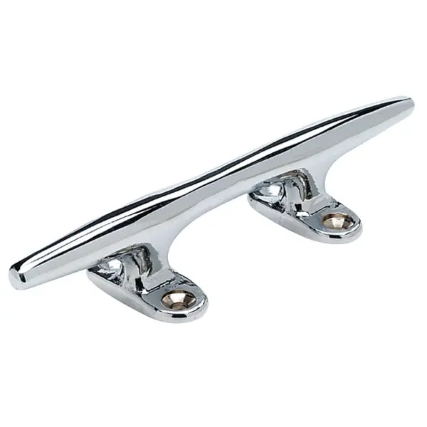 Chrome Plated Polished Brass Hollow Base Yacht Cleat,  5-1/2"Lx1-1/4"H 1