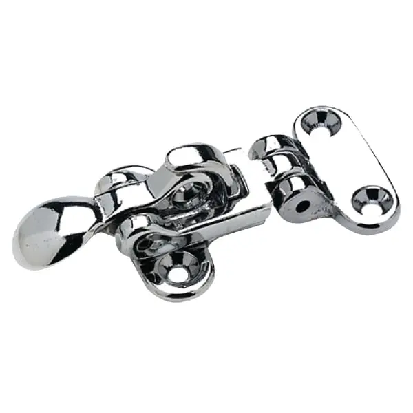 Chrome Plated Brass Anti-Rattle Hatch Fastener,  #8,  3-3/4" Lx1-7/8" W 1