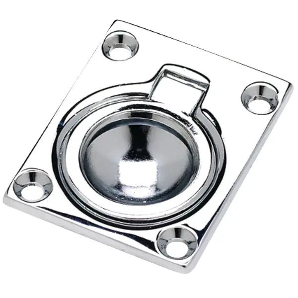 Flush Ring Pull,  Chrome Plated Zinc,  1-3/4" X 1-3/8" 1
