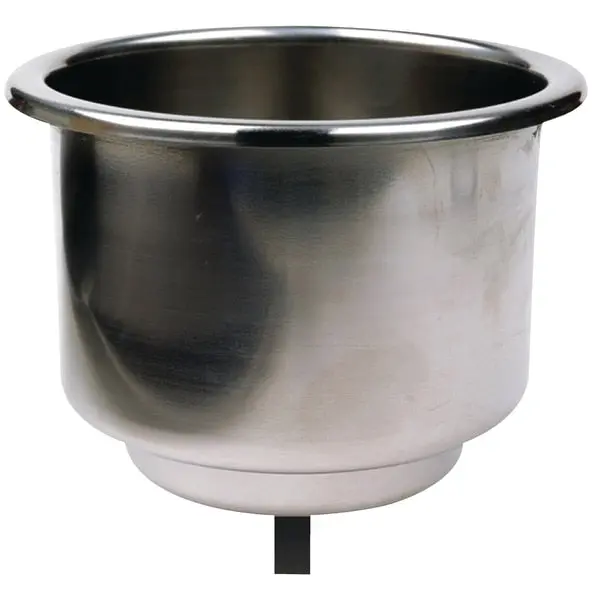 Stainless-Steel Drink Holder With 3/8" Drain 1