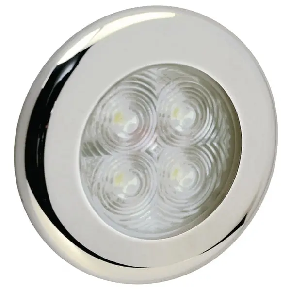 White Led Interior Courtesy Light With Both Chrome And White Bezels 1