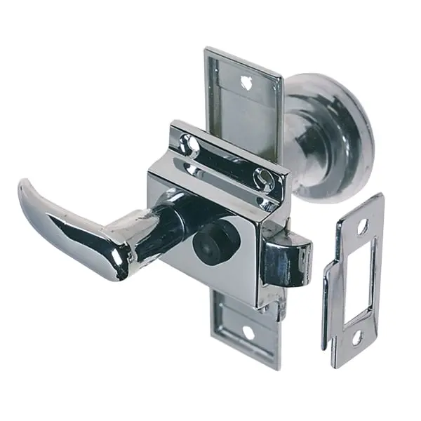 Reverse-Bevel Rim Lock Set With Flush Strike 1