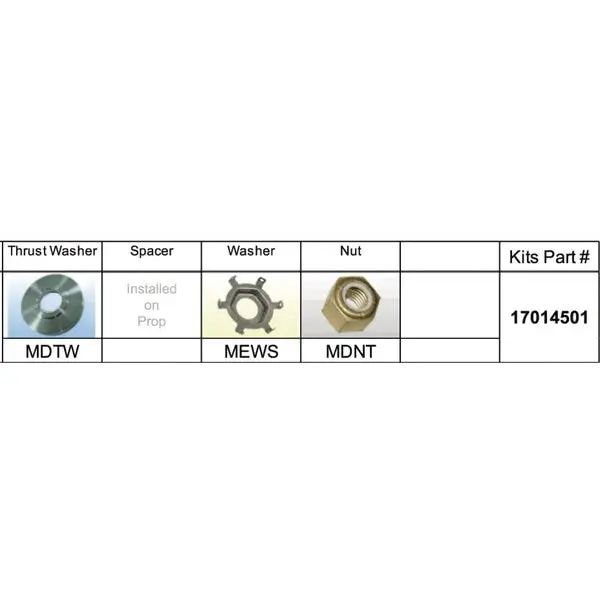 Fixed Hub Propeller Hardware Kit - Mercury,  Type D 1