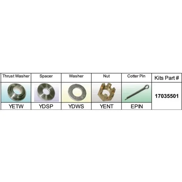 Fixed Hub Propeller Hardware Kit - Yamaha,  Type D/E 1