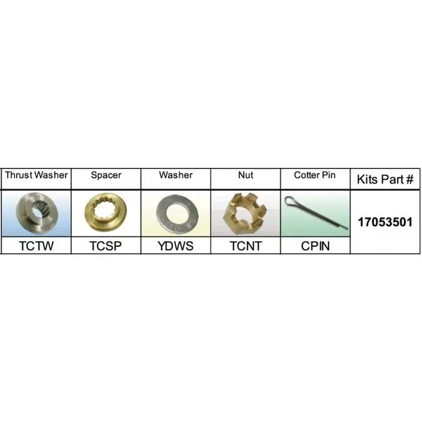 Fixed Hub Propeller Hardware Kit - Nissan/Tohatsu,  Type C 1