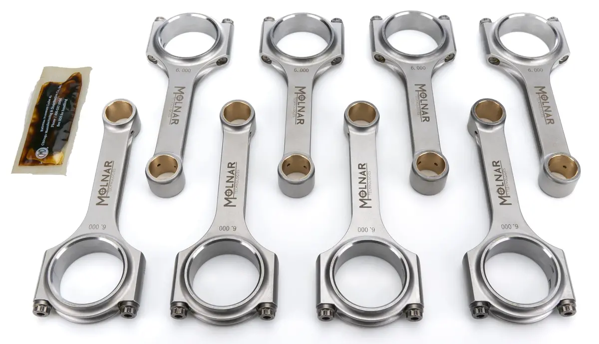 Molnar Ch6000llb-M8-A Mid-Weight 6.000 H-Beam Rod Set For Chevrolet Sbc W/2.000 Pin 1