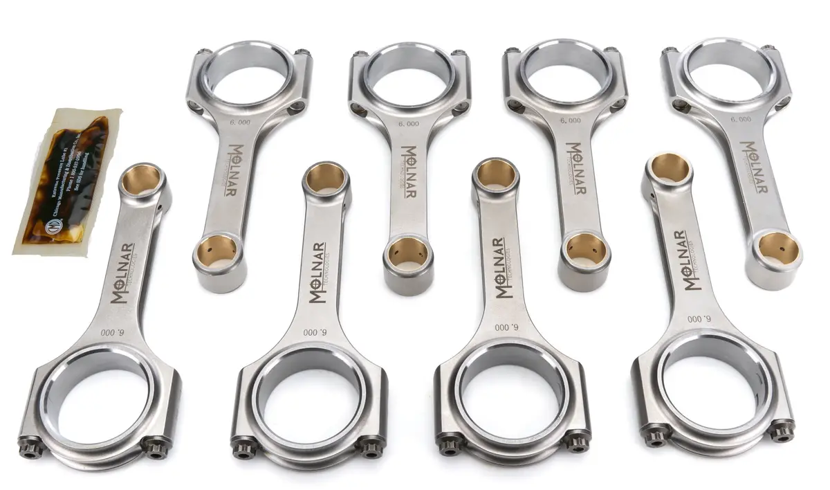 Molnar 6.123 H-Beam Connecting Rod Set For Chrysler Small Block 340 360 W/.984 Pin 1