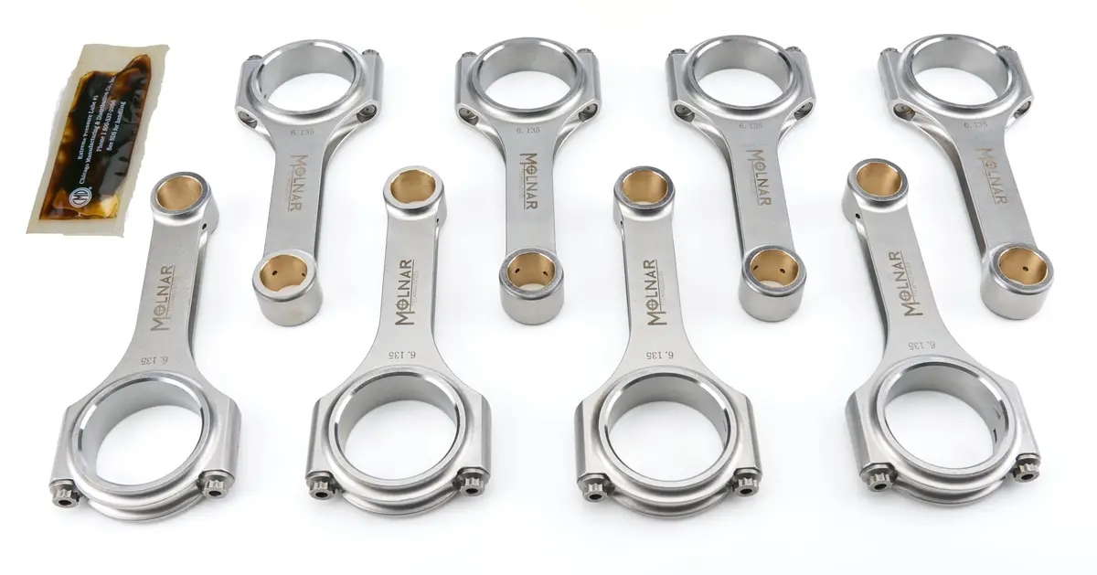 Molnar Ch6135vtb-T8-A Power Adder 6.135 H-Beam Rod Set For Chevrolet Bbc 1