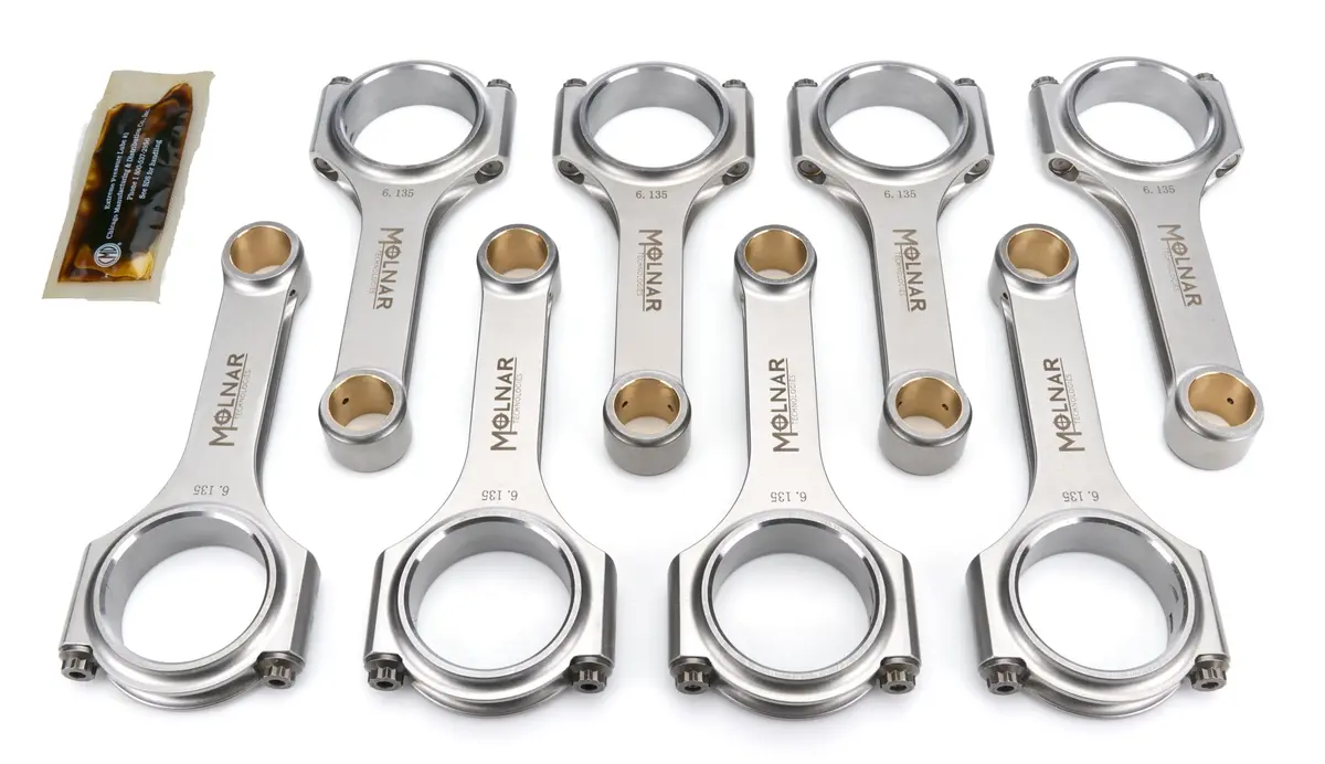Molnar Ch6135vtb8-A 6.135 H-Beam Rod Set For Chevrolet Bbc 1