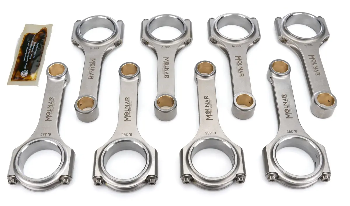 Molnar Ch6385vtb-T8-A Power Adder 6.385 H-Beam Rod Set For Chevrolet Bbc 1