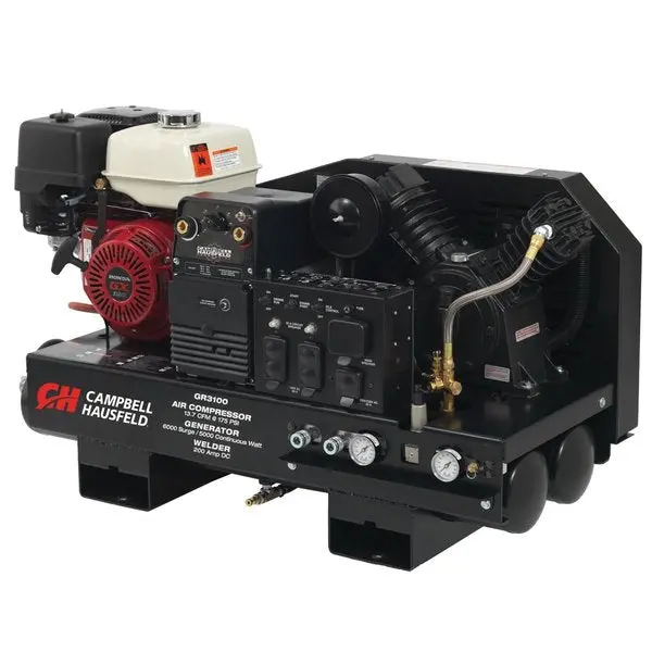 3 In 1 Compressor/Generator/Welder - 10 Gal. Stationary Gas Honda Gx390 Compressor,  5000W 1
