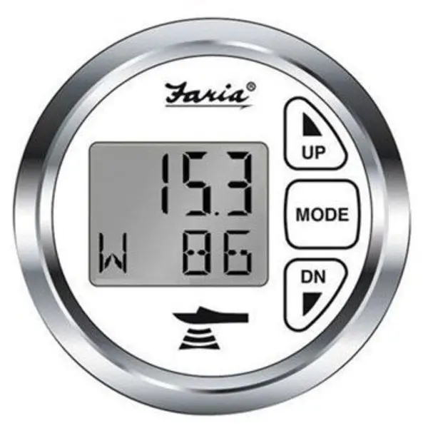 Depth Gauge W/Temp-Wht/Ss,  #13852 1