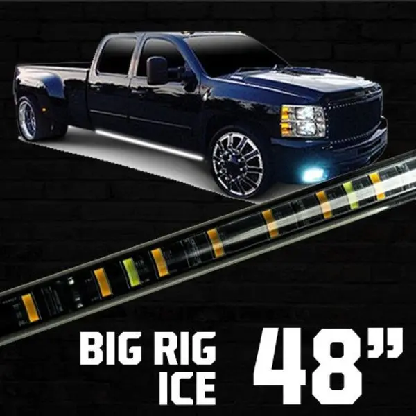 48In Big Rig Ice Led Running Light Kit In Amber W White Led Courtesy L 1