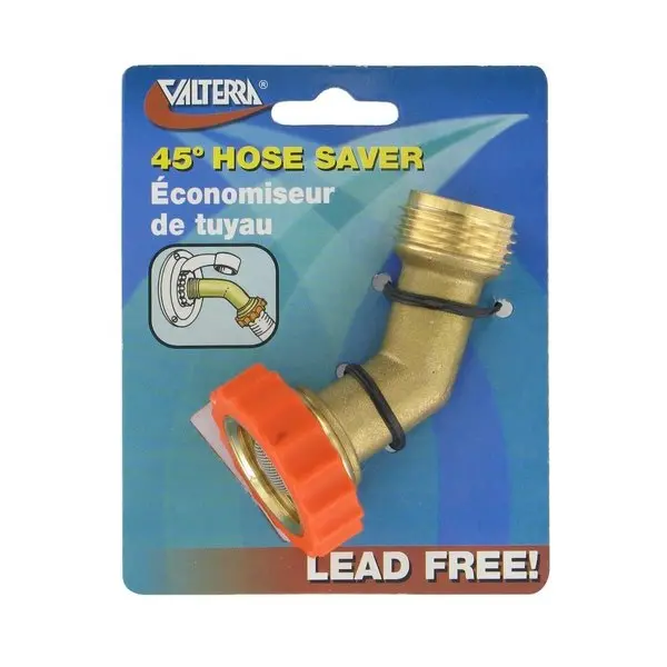 Hose Saver 45 Degrees,  Brass,  Lead-Free,  Carded 1