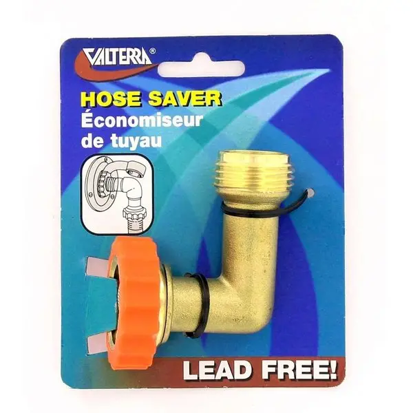 Hose Saver 90Degrees,  Brass,  Lead-Free,  Carded 1