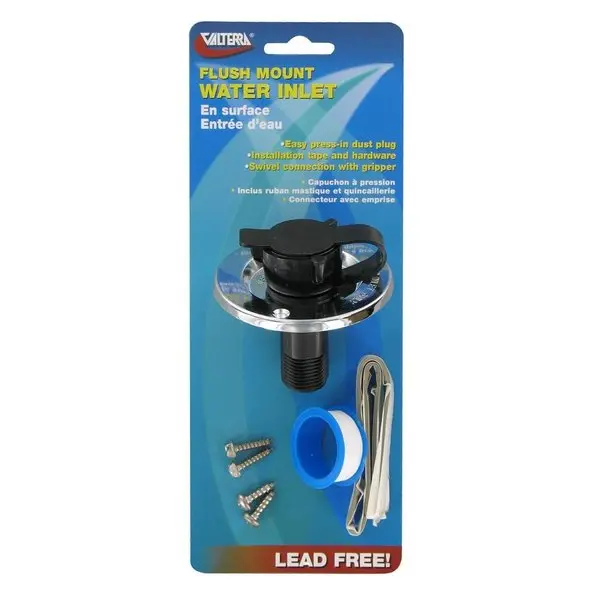 Water Inlet,  2-3/4In Die Cast Flange,  Mpt,  Silver,  Carded 1