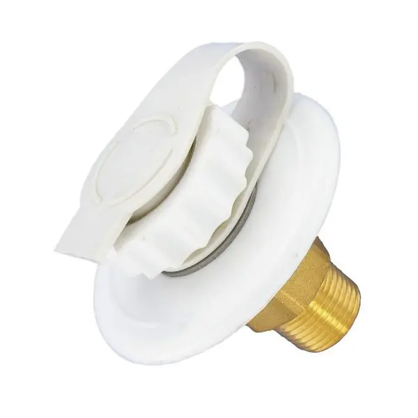 Water Inlet,  2-3/4In Plastic Flange,  White,  Lead-Free,  Bulk 1