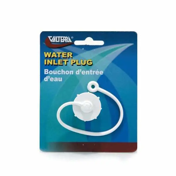Hose Plug,  3/4In Male Thread,  With Strap,  Off White,  Carded 1