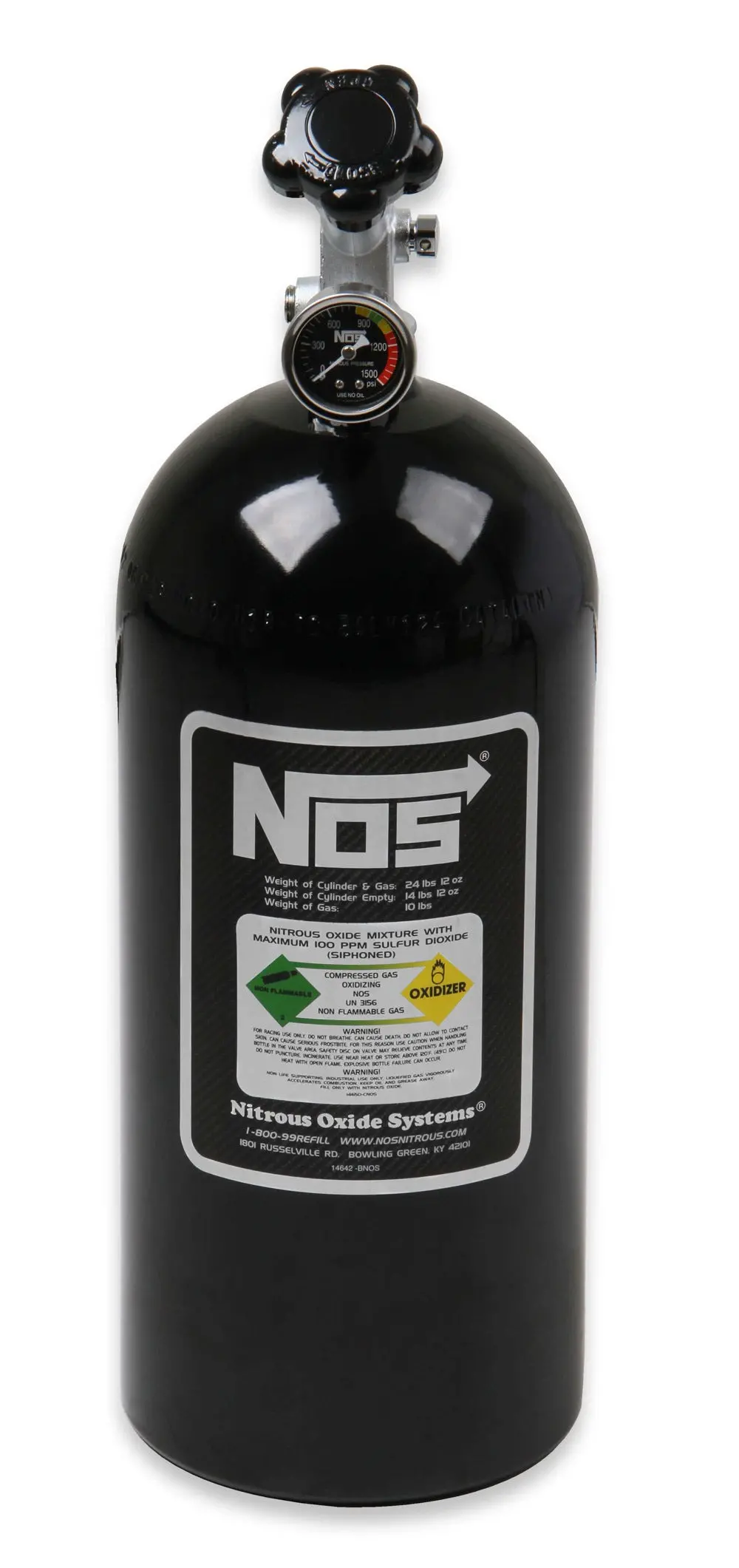 Nos 14745B Bottle 10Lb W/Super Hi-Flo Valve -  Black 1