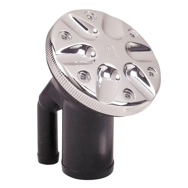 Perko 0590Dpgchr Polymer Vented Fill With Angled Neck For 1-1/2" Hose - Gas-Marked Chrome Cap 1