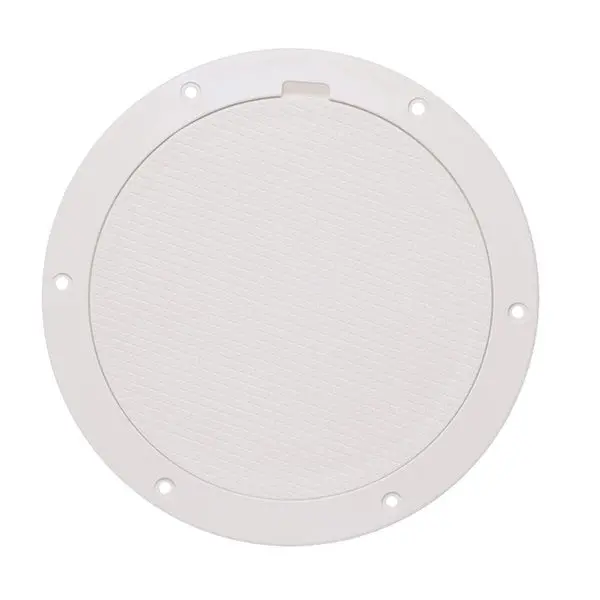 Beckson Dp65-W Pry-Out Deck Plate - 6" With Diamond Center,  White 1