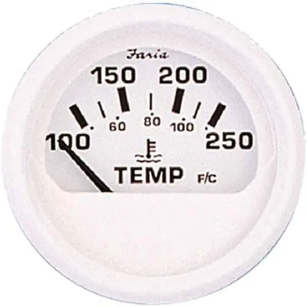 Faria 13110 Dress Water Temperature Gauge (100-250Â°F) - 2",  White 1