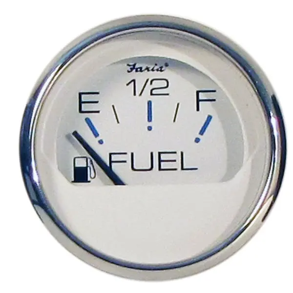 Faria 13801 Chesapeake Stainless Steel Fuel Level Gauge (E-1/2-F) - 2",  White 1