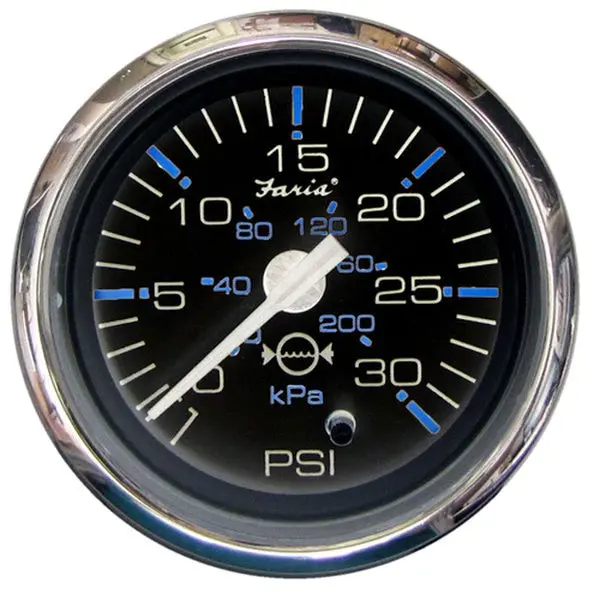 Faria 13712 Chesapeake Stainless Steel Water Pressure Gauge Kit (30 Psi) - 2",  Black 1