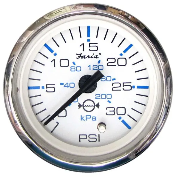 Faria 13812 Chesapeake Stainless Steel Water Pressure Gauge Kit (30 Psi) - 2",  White 1