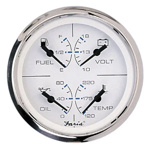 33851 Fuel Level/Oil Psi (80 Psi)/Water Temp (100-250Â°F)/Voltmeter (10-16 Vdc)-4" 1