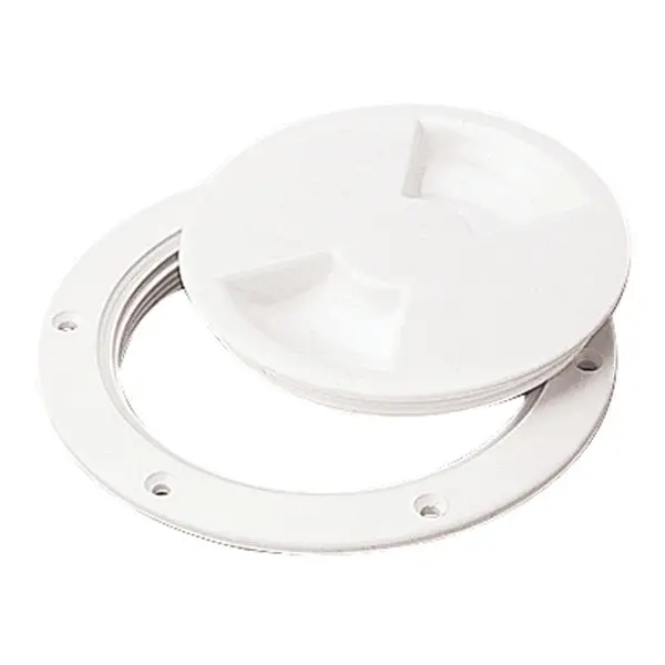 Sea-Dog 337150-1 Screw Out Deck Plate - 5-7/16",  White 1