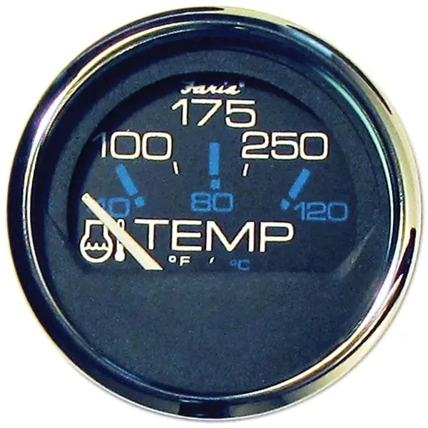 Faria 13704 Chesapeake Stainless Steel Water Temperature Gauge (100-250Â°F) - 2",  Black 1