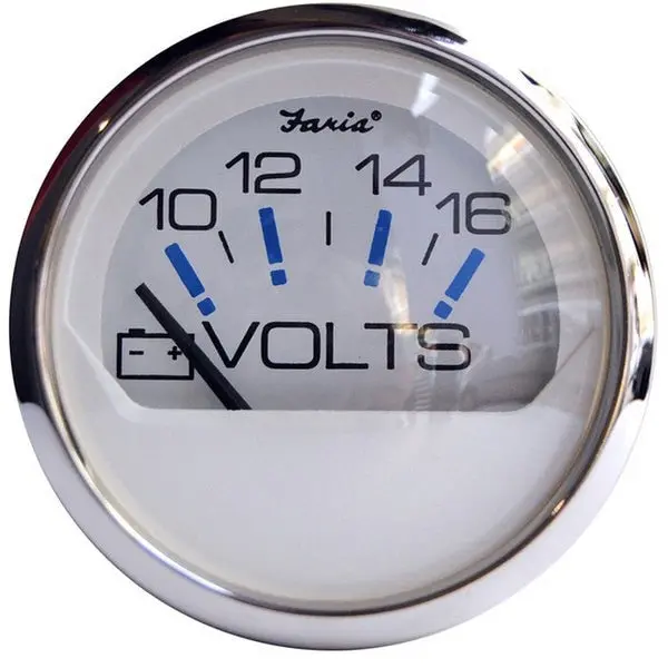 Faria 13805 Chesapeake Stainless Steel Voltmeter (10-16 Vdc) - 2",  White 1
