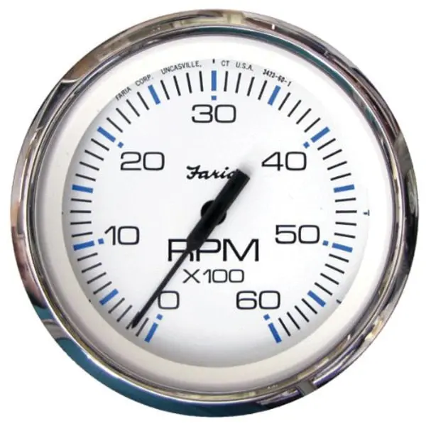 Faria 33807 Chesapeake Stainless Steel Tachometer (6000 Rpm) - 4",  White 1