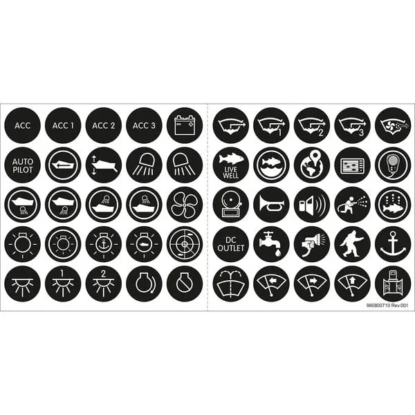 Blue Sea Systems 4230-Bss Push Button Switch Label Kit 1