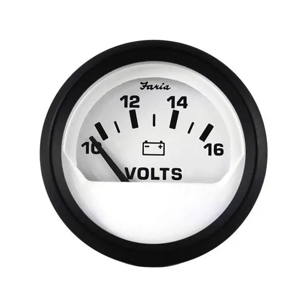 Faria 12911 Euro Voltmeter (10-16 Vdc) - 2",  White 1