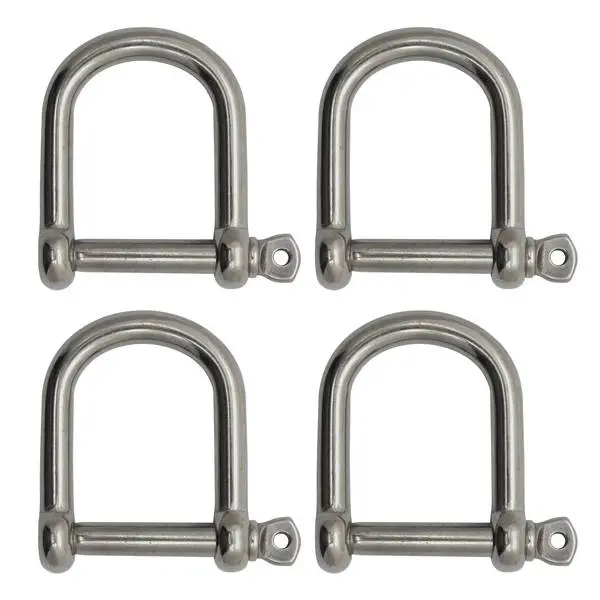 Extreme Max 3006.8225.4 Boattector Stainless Steel Wide D Shackle - 1/4",  4-Pack 1