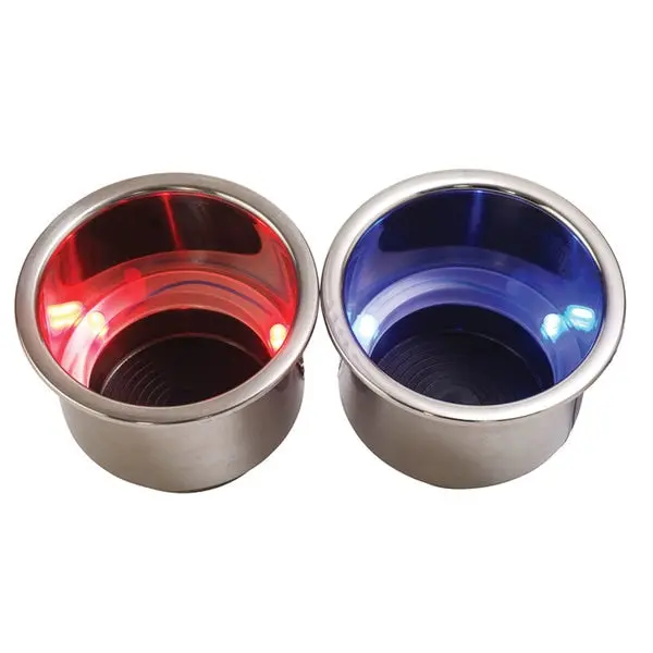 Sea-Dog 588071-1 Led Flush Mount Combo Drink Holder With Drain - Red 1