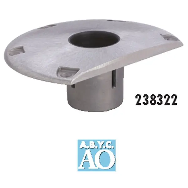 Attwood 238322-1 238 Series Socket Base - Aluminum,  9" D-Shaped 1