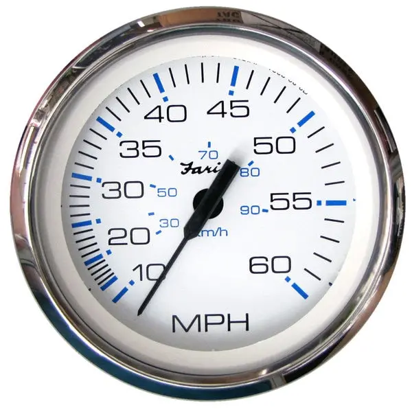 Faria 33811 Chesapeake Stainless Steel Speedometer (60 Mph) Pitot - 4",  White 1
