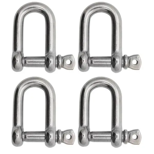 Extreme Max 3006.8239.4 Boattector Stainless Steel D Shackle - 5/16",  4-Pack 1
