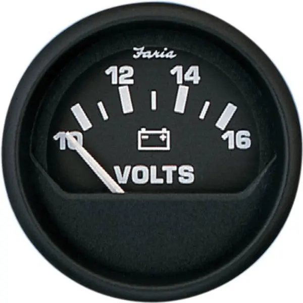 Faria 12821 Euro Voltmeter (10-16 Vdc) - 2",  Black 1