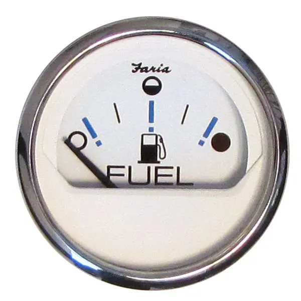 Faria 13818 Chesapeake Fuel Level Gauge - White Ss,  2" 1