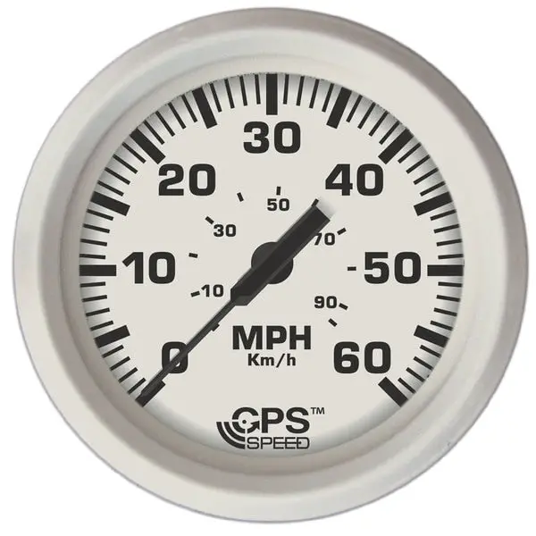 Faria 33147 Dress Speedometer Gps Studded 4" - White,  60 Mph 1