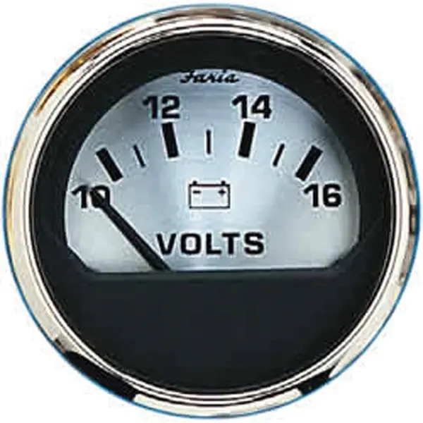 Faria 16023 Spun Silver Voltmeter 1