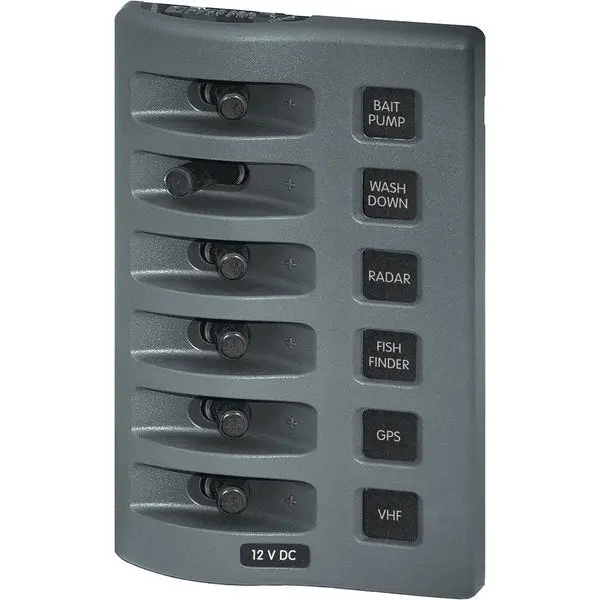 Blue Sea Systems 4307-Bss Weatherdeck 12V Dc Waterproof Switch Panel - 6 Position 1