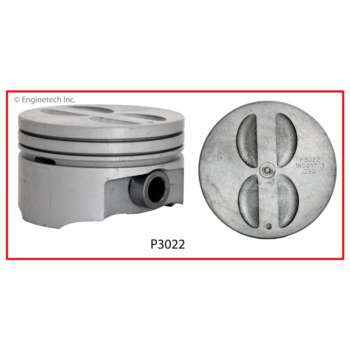 Enginetech P3022(8) Flat Top Pistons Set For 1990-1997 Chevrolet Small Block 350 5.7L 1