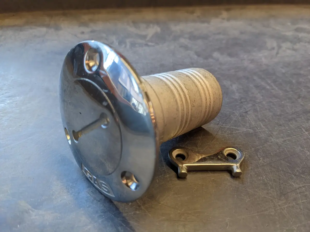 Perko Marine Straight Fuel Fill Deck Fitting - 316 Stainless - 3" Flange 1