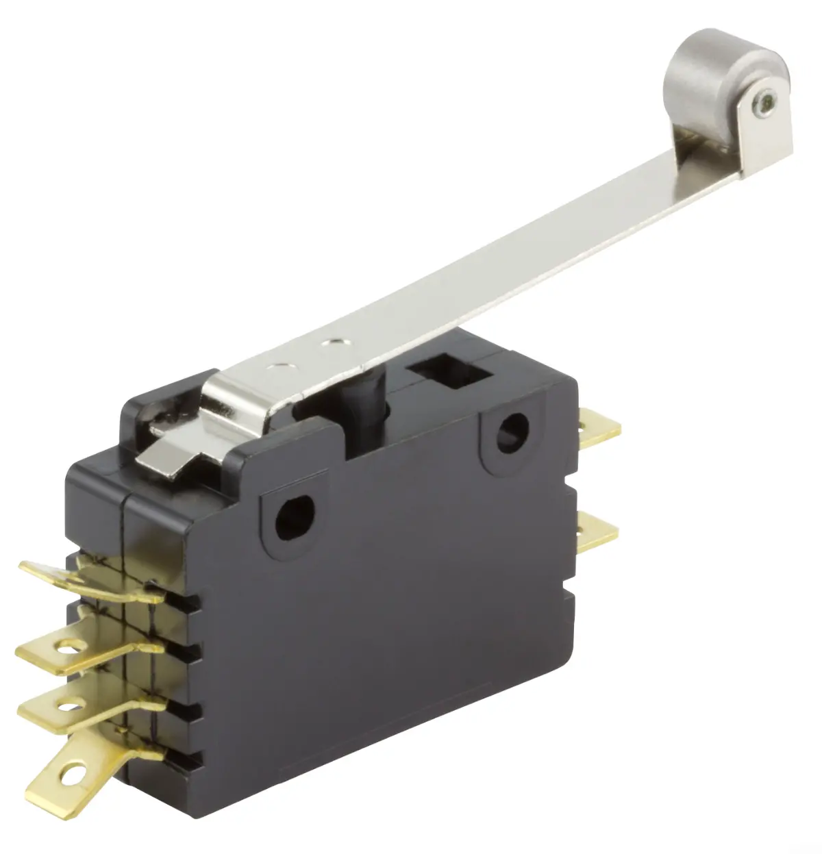 0E19-00K0 Microswitch, Snap Action, Roller Lever, Dpdt, Quick Connect, 15 A 1